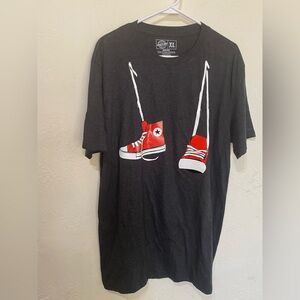 Crazy Dog T Shirt Mens XL Hanging Sneakers Graphic Tee Black Converse Style